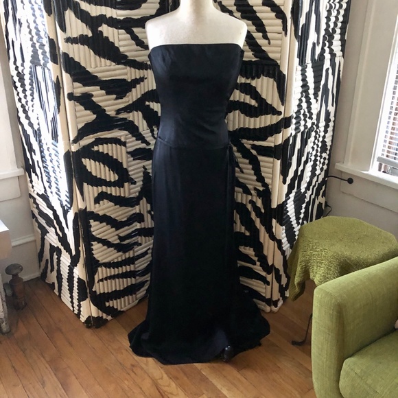 Tahari Black Silk Dress Size 2 Maxi Gown - Picture 2 of 9